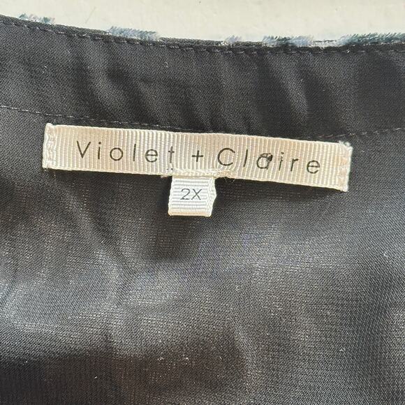 Violet & Claire Burnout Velvet Top Womens Sz 2X Black Ice Blue Party Whimsigoth - Picture 5 of 8